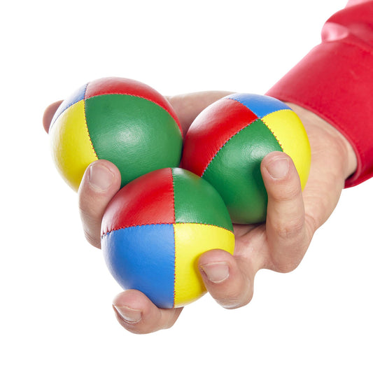 Jonglierbälle 3er Set vierfarbig mit Jonglieranleitung